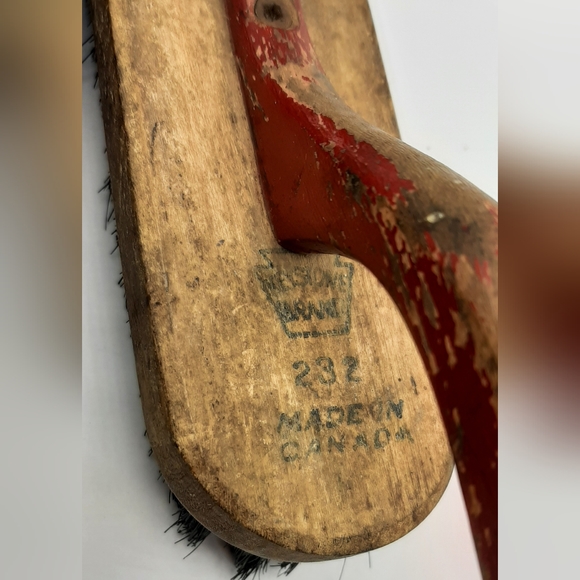 Antique Solid Wood Shoe Boot Cleaning Polishing Brush Made in Canada Set of 2 - Picture 2 of 5